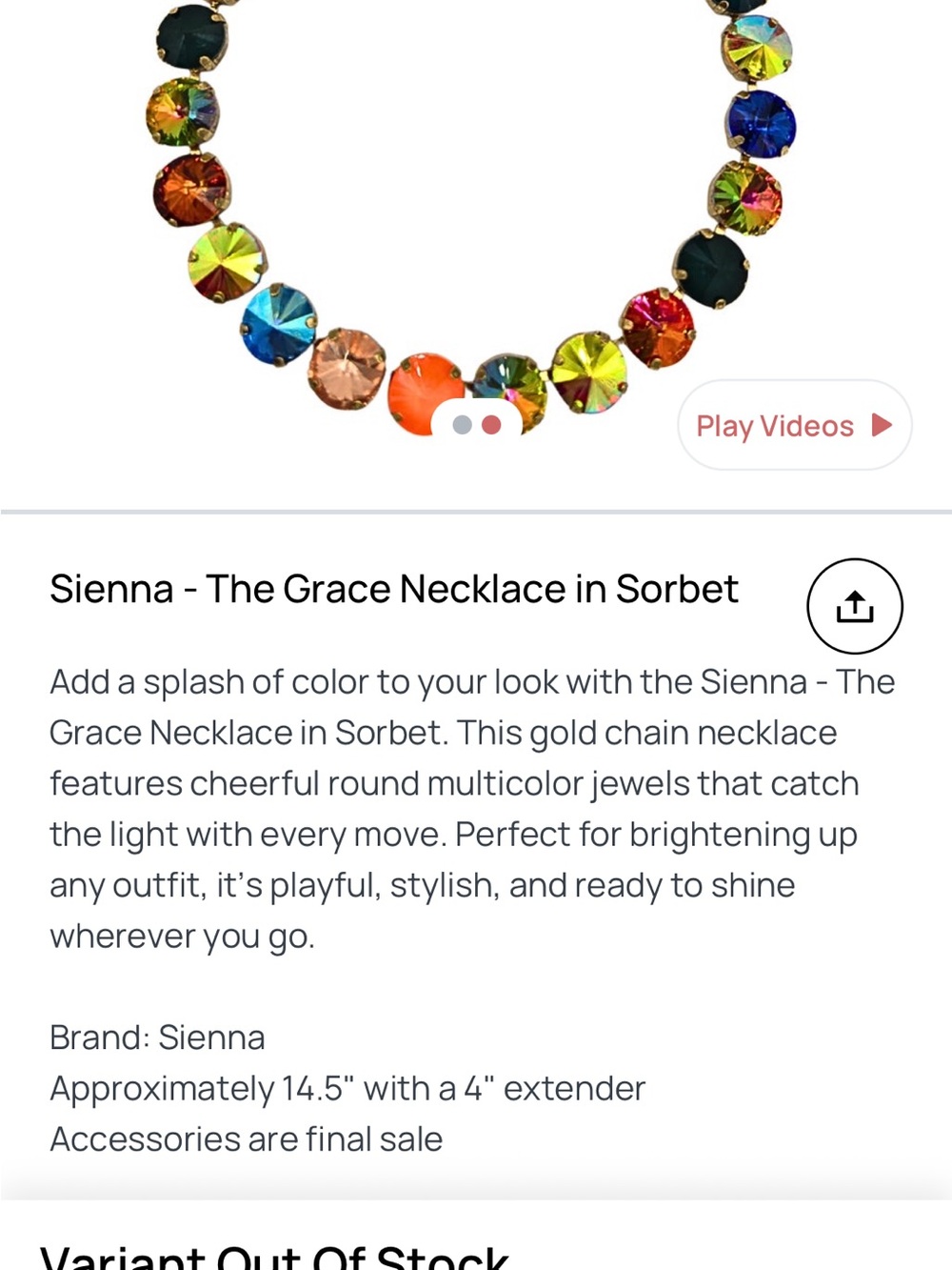 The Grace Necklace in Sorbet - Multicolor Gold Chain